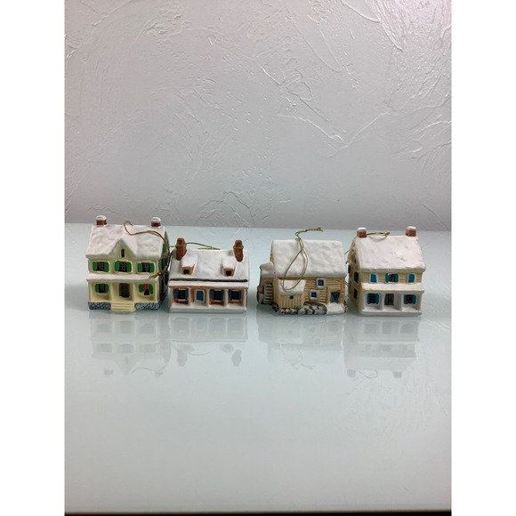 Vintage Reed & Barton Yarmouth Maine ornaments Houses lot of 4 * - Picture 1 of 12